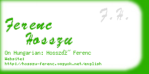ferenc hosszu business card